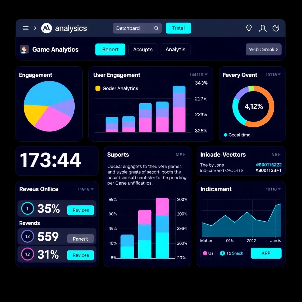 Dashboard de analytics de juegos móviles